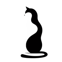 Minimalist Cat Silhouette Vector Art