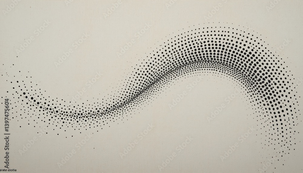 Poster dynamic black dot wave art digital canvas abstract design minimalist environment 2d viewpoint visual