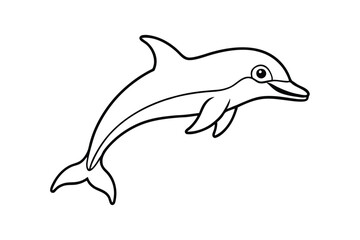 A line art drawing of a dolphin.eps