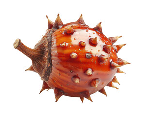 Obraz premium Collecting spiky horse chestnuts in autumn forest nature isolated on transparent background, png