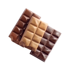 Fototapeta premium Gourmet Artisan Chocolate Bars Isolated On Transparent Background