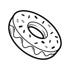 Minimalist Donut Icon vector for Bakery Branding.