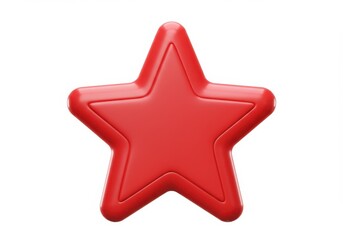 Rendering of a single red star on white space