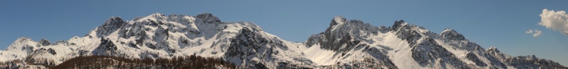Wide format view of the Central Orobie Alps (Bergamo Alps in April, when the 'Trofeo Parravicini'...