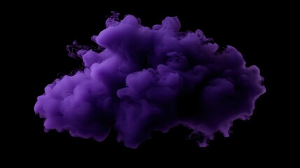 Fototapeta premium Vibrant purple smoke billowing against a black backdrop creates an eye-catching, dramatic effect