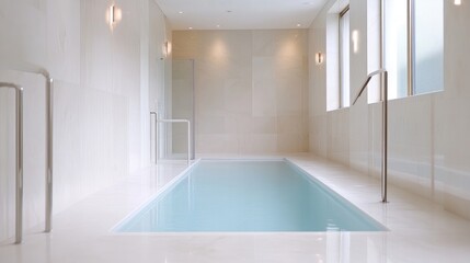 Modern indoor pool, minimalist design