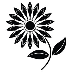 Iconic Sunflower Silhouette for Minimalist Themes