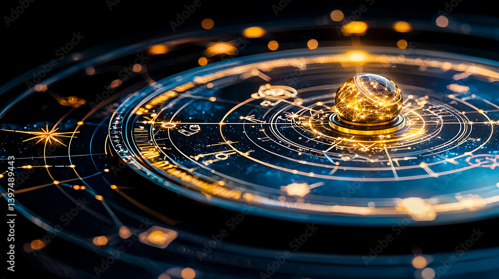 Poster exploring cosmic patterns and energy galaxy digital artwork space close-up universe concept