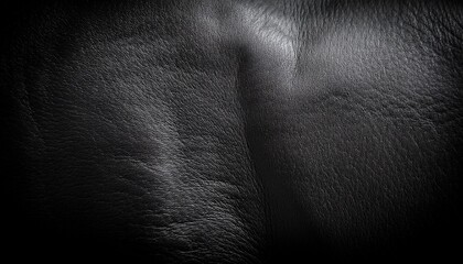 black leather texture genuine reindeer skin close up in black with vignette