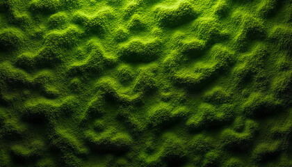 Abstract green moss texture in dramatic lighting