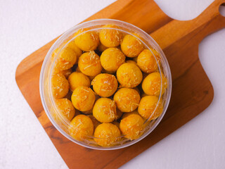 Kue nastar or pineapple tart, eid mubarak, kue lebaran, cookies, top view, isolated, Idul Fitri, celebrate, delicious