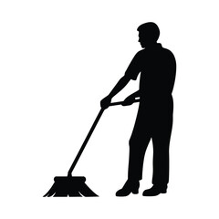 Floor mop icon symbol black silhouette
