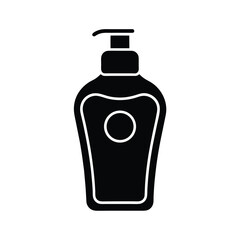 Black Silhouette Icon Of Liquid Soap Dispenser For Hygiene And Personal Care