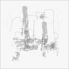 Abstract art drawing black and white.