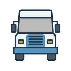 Fototapeta premium Delivery Truck Front View Icon Design