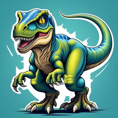 Obraz premium dinosaur vector on green background