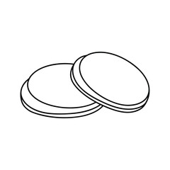 Line Art Minimalist Design Featuring Two Round Flat Objects Overlapping Slightly