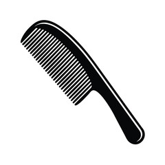 Simple Black Comb Illustration For Personal Care And Hairstyling Isolated On White