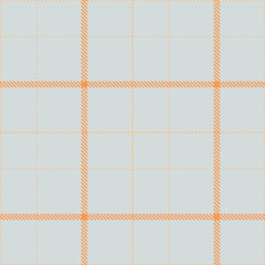 Plaid pattern seamless. Metallic light grey & Vivid peach Tartan Textile Design. 