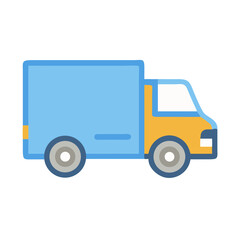 Delivery Truck Side View Icon Design