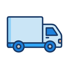 Delivery Truck Side View Icon Design