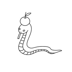 Fototapeta premium A snake with an apple on top of it