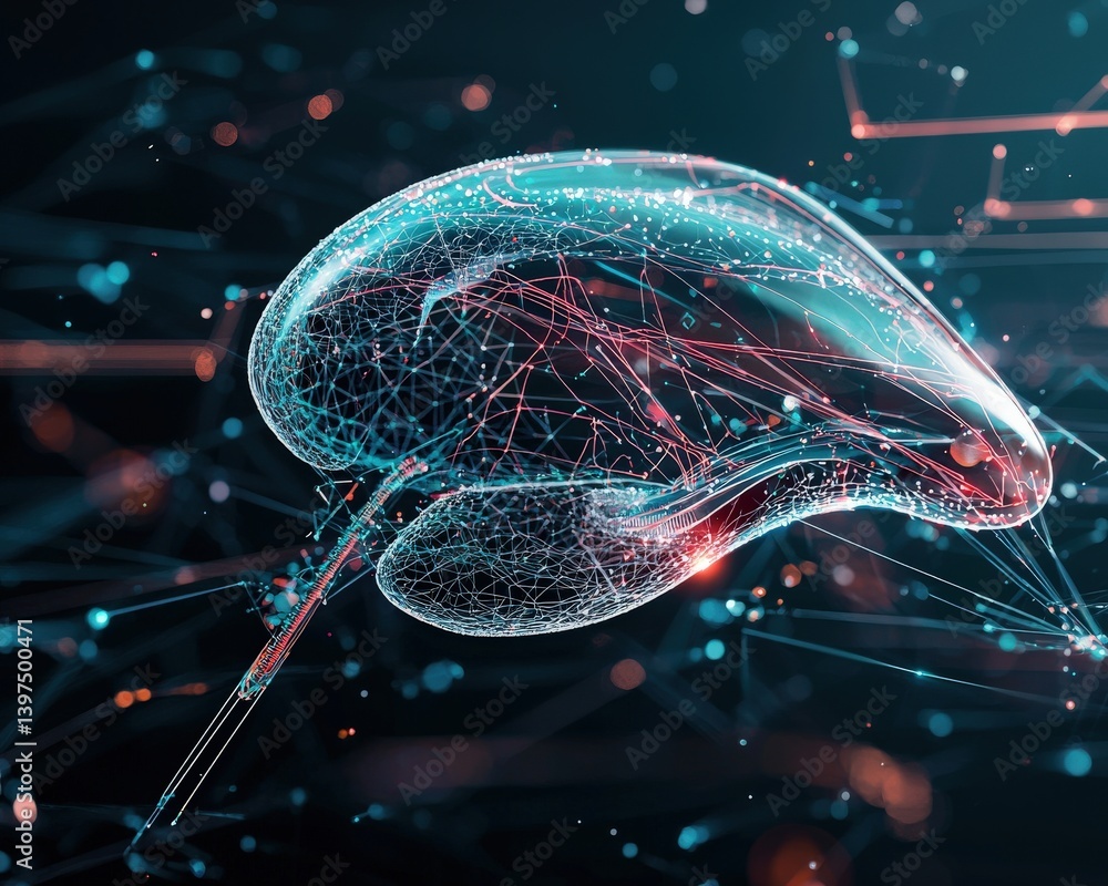 Aufkleber a conceptual rendering of a nanobot-powered artificial liver filter, nanorobots concept