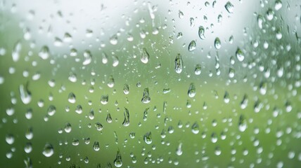 Water Droplets on Glass, Rainy Day Background