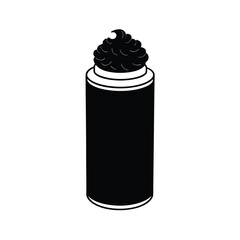 Black And White Whipped Cream Spray Can Silhouette Minimalist Design Style