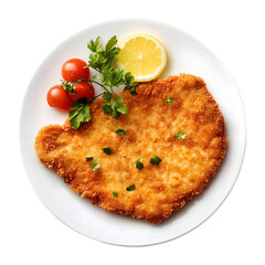 Crispy Breaded Chicken Cutlet  Lemon  Parsley  Tomatoes