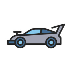 Race Car with Spoiler Icon Design