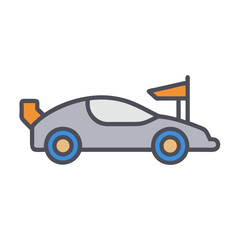 Race Car with Spoiler Icon Design