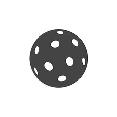 Pickleball ball black icon. Vector illustration on white background