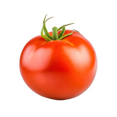 A single ripe tomato with vibrant color isolated against a dark background