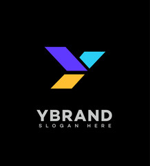 Obraz premium Modern Y Letter Logo Design Abstract, Geometric, Colorful, Creative, Minimalist, Professional, Vector