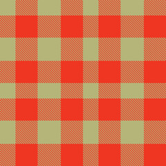 Elegant Seamless Tartan featuring Dusky khaki and Soft orangey red Textile Design