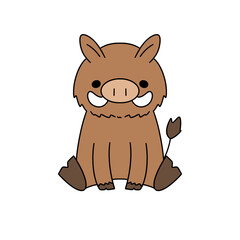 A cartoon pig with a big mouth and a big nose