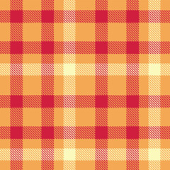 Vivid pale orange and Warm cherry Seamless Tartan Textile Design