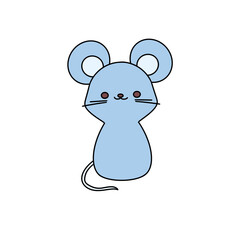 A cute cartoon mouse with a smile on its face
