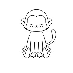 Obraz premium A monkey is sitting on the ground with its legs crossed