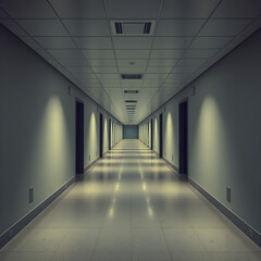 Fototapeta premium liminal space hallway, 3d rendered interior