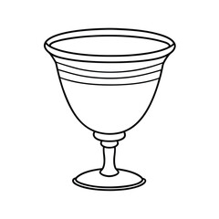 Outline Illustration Of A Chalice Or Goblet For Coloring Books And Design Projects