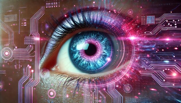 A digitized human eye with virtual hologram features