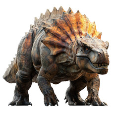 Fototapeta premium Dinosaur encounter on a transparent background realistic creature close-up view nature concept