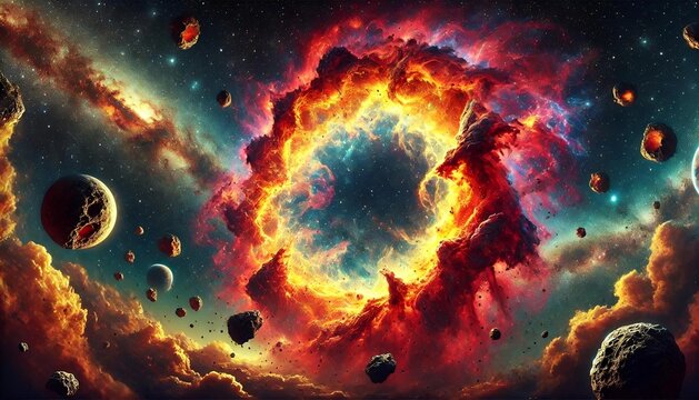 abstract space background of a massive swirling nebula