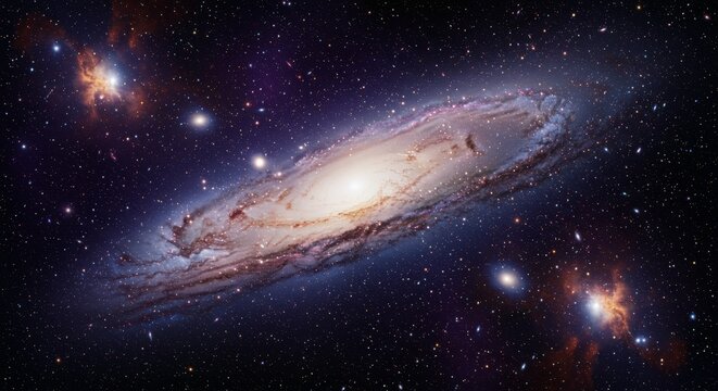 Fototapeta Celestial Symphony: A Universe of Stars and Galaxies - Cosmic wonder, swirling nebulae, distant stars, galactic expanse, celestial dance. A breathtaking view of the universe
