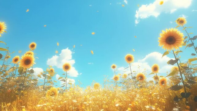 field of dandelions