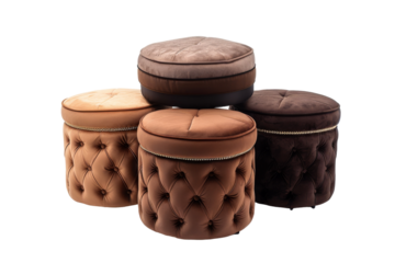 True Representation: Ottoman Storage Display Isolated On Transparent Background