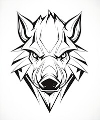 Artistic vector representation of a wild boar head, capturing its wild nature and unique characteristics.