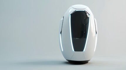 Futuristic egg-shaped vehicle